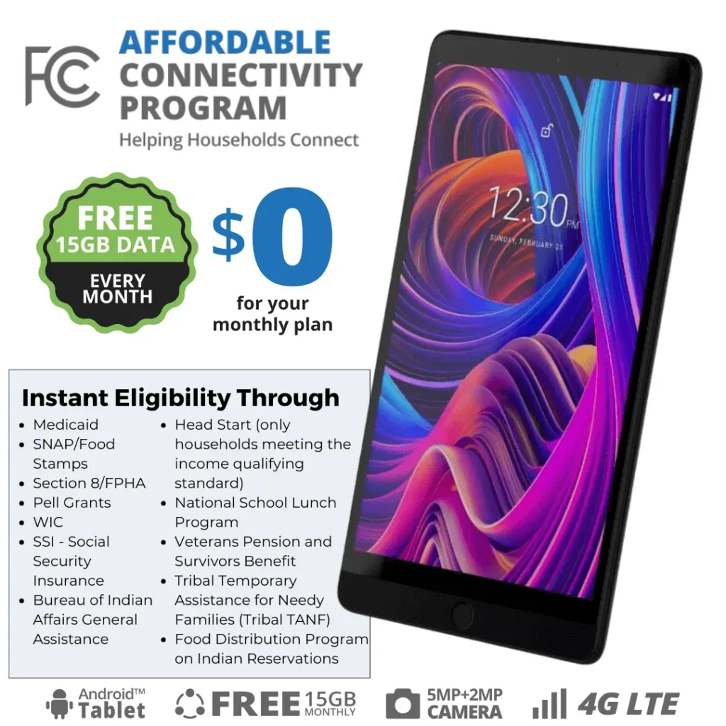 free tablet with ebt Your household may be able to receive a free tablet with EBT or other qualifying program and a monthly discount on a new or existing internet service plan with (ACP).